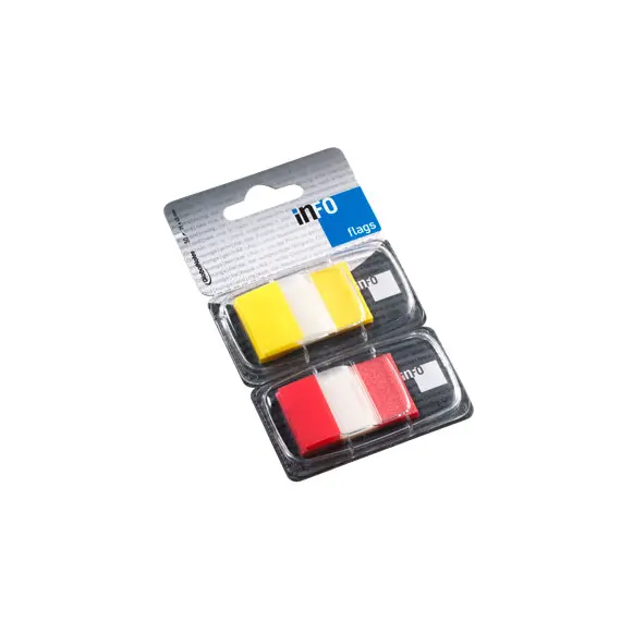 Separadores Adesivos 25x43mm Amarelo e Vermelho - 50 unidades | Marca 256
