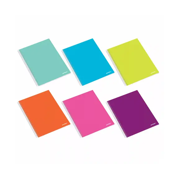 Caderno Espiral A5 Quadriculado 90g Ambar School Sortido | Loja BluePixel