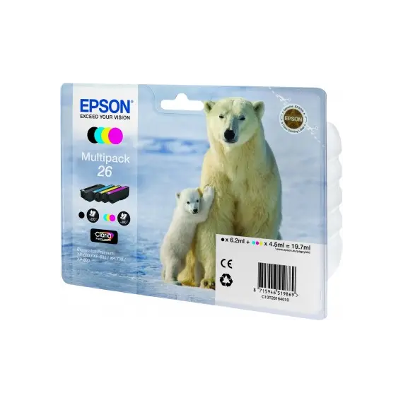 Tinteiro EPSON 26 Multipack 4 Cores + Alarme RF - Expression Premium XP-5xx/6xx/7xx/8xx