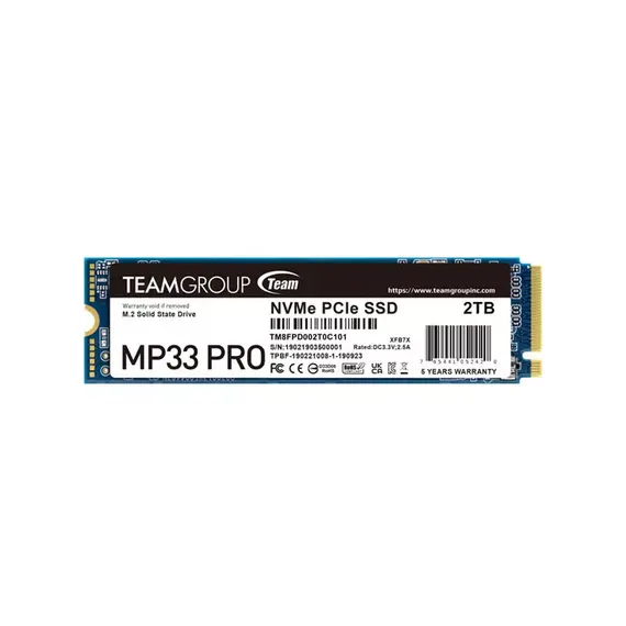 TEAM GROUP MP33 Pro 2TB PCIe Gen3 x4 NVMe M.2 SSD 2100/1700 MB/s