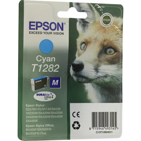 Tinteiro EPSON T1282 Ciano M + Alarme RF - Stylus S22/SX42xW/BX305