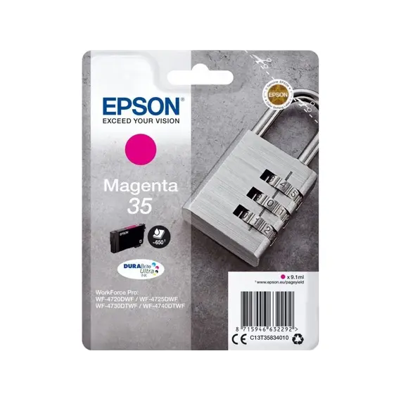 Tinteiro EPSON 35 Magenta + Alarme RF - WorkForce Pro WF-4720/4725/4730/4740