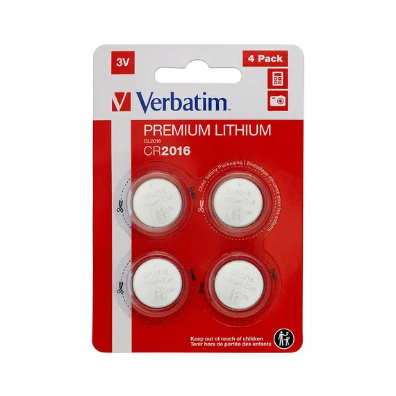 Pilhas CR2016 Lithium 3V 80mAh Verbatim 49531 | Compra online na bluepixel.pt