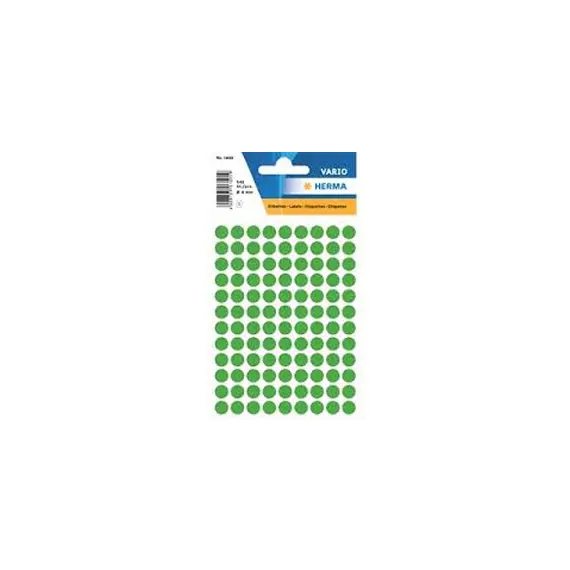 Etiquetas Redondas 8mm Verde Escuro Herma1835 - Pack de 540 unidades | Loja BluePixel