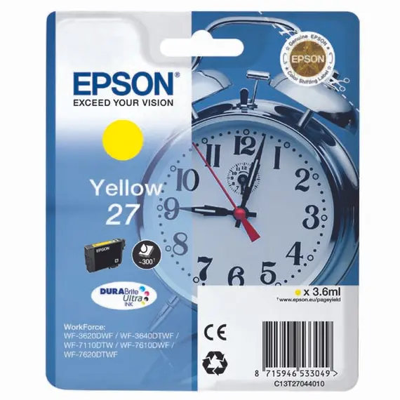 Tinteiro EPSON 27 Amarelo - WF36xx/7110/7210/76xx/77xx