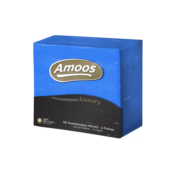 Guardanapos Amoos Luxury 40x40cm Azul - 50 Unidades | Marca 107 | Loja BluePixel