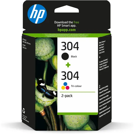 HP 304 2-Pack Black/Tri-color Original Ink Cartridges