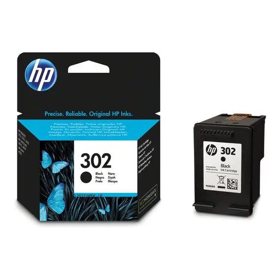 HP 302 original Black Ink cartridge F6U66AE 301Blister