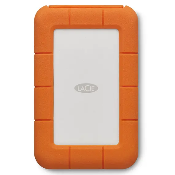 LACIE RUGGED 4TB USB-C USB3.0 Drop crush and rain-resistant for all terrain use orange