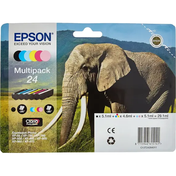 Tinteiro EPSON 24 Multipack 6 Cores - XP-750/760/860/850/950/960/970