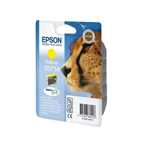 Tinteiro EPSON T0714 Amarelo + RF - B40/110, BX3xx/600, D120, DX74xx/84xx/9400, SX2xx/4xx5/5xx/6xx