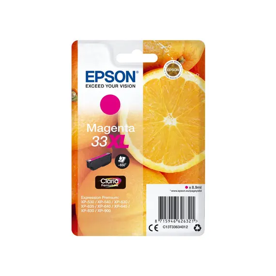 Tinteiro EPSON 33 Magenta XL + Alarme RF - Expression Home XP-530/630/635/830/900/7100