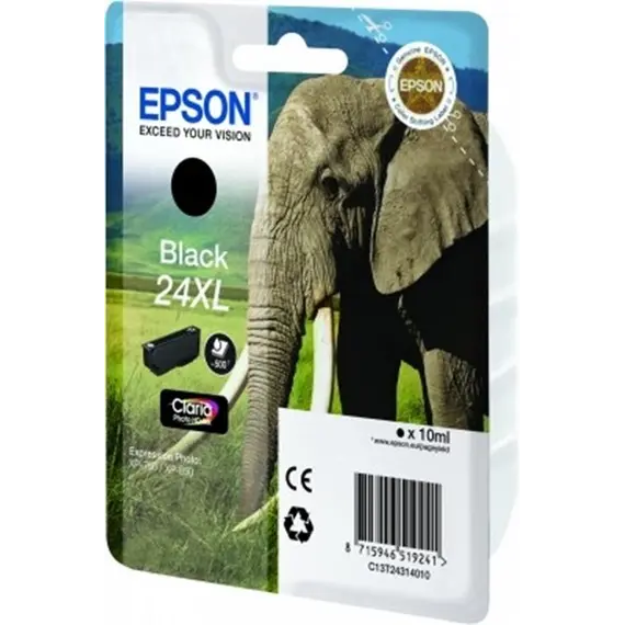 Tinteiro EPSON 24 Preto XL + Alarme RF- Expression Photo XP-55/750/760/850/860/950/960