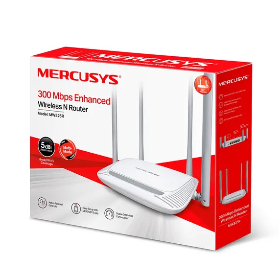 TP-LINK MERCUSYS MW325R Wireless 802.11n/300Mbps 3xLAN 1xWAN 4 antennas 2T2R Qualcomm