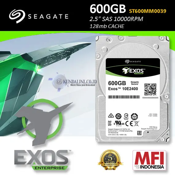 SEAGATE EXOS 10E2400 Enterprise Performance 10K 600GB TurboBoost HDD 512Emulation 10000rpm 256MB cache SAS 12Gb/s 6.4cm 2.5inch BLK