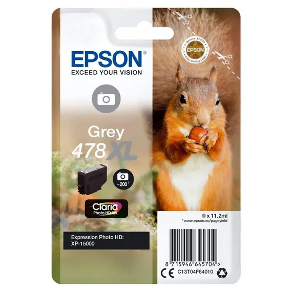 Tinteiro EPSON 478 Cinzento XL + Alarme RF - Expression Photo HD XP-15000