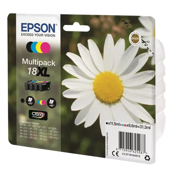 Tinteiro EPSON 18 Multipack 4 Cores - XP-30/ x02/ x05/ x12/ x15/ x22/ x25