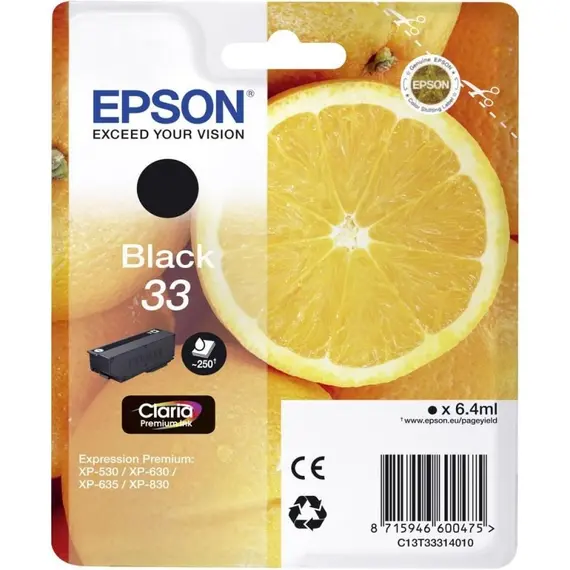 Tinteiro EPSON 33 Preto Foto - Expression Home XP-530/630/635/830/900/7100
