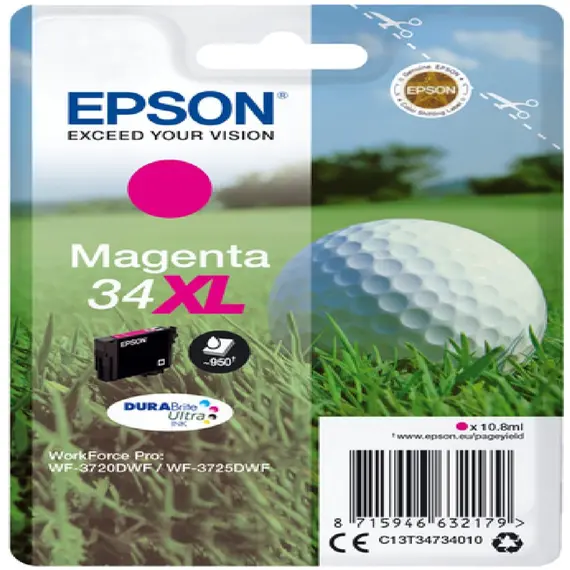 Tinteiro EPSON 34 Magenta XL + Alarme RF - WorkForce Pro WF-3720/3725