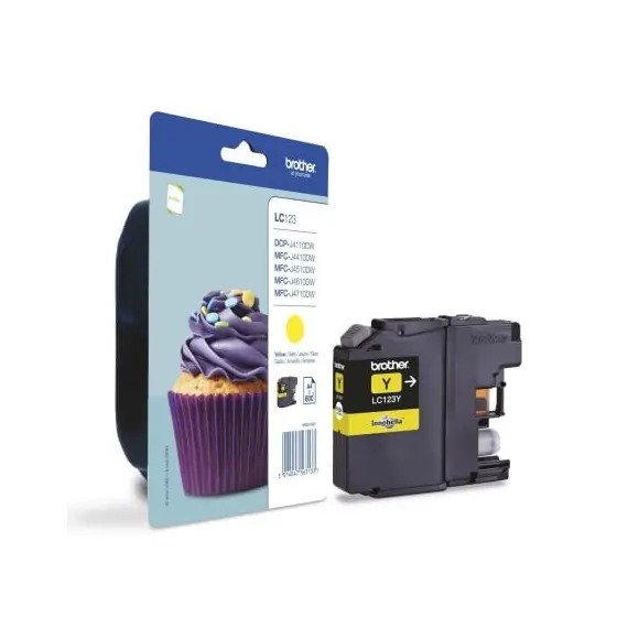 Tinteiro BROTHER LC123YBP Amarelo - MFC-J4410DW/4510DW/4610DW