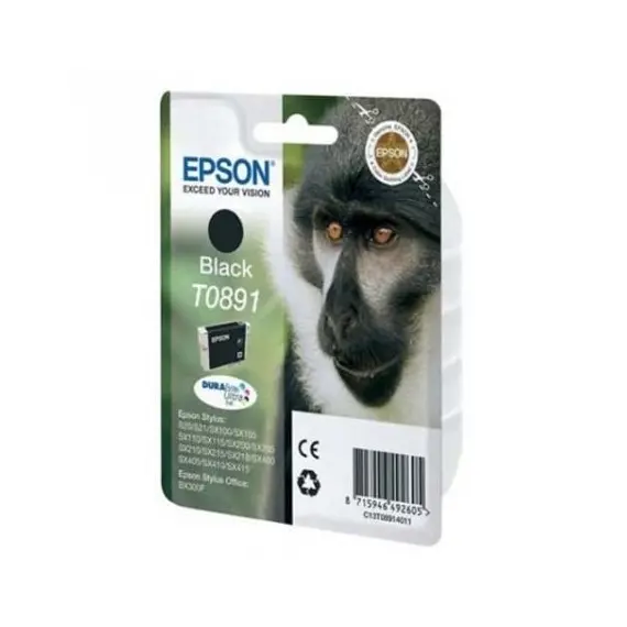 Tinteiro EPSON T0891 Preto - Stylus S2x, SX1xx/2xx/4xx & Stylus Office BX300F