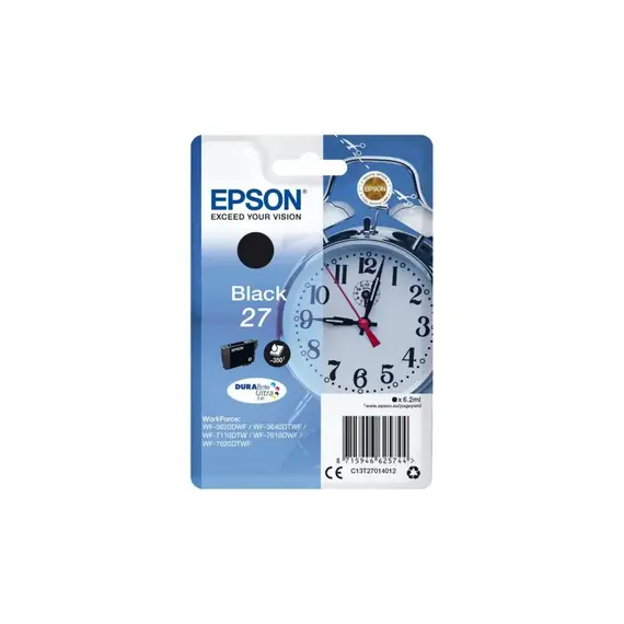 Tinteiro EPSON 27 Preto + Alarme RF - WF36xx/7110/7210/76xx/77xx