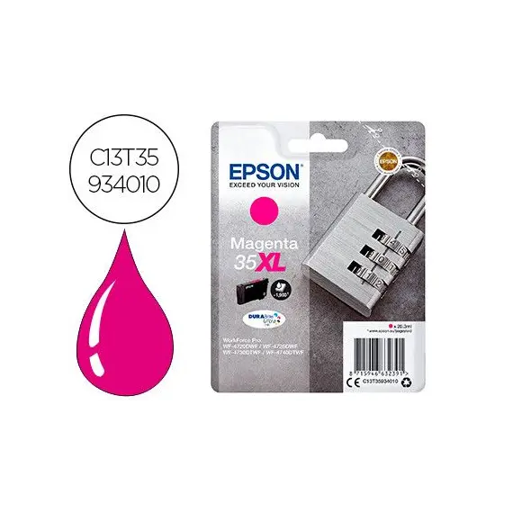 Tinteiro EPSON 35 Magenta XL + Alarme RF - WorkForce Pro WF-4720/4725/4730/4740