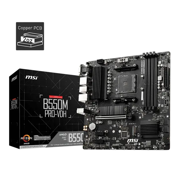 MSI B550M PRO-VDH AM4 mATX M.2 Port PCIe 3.0x4 NVMe
