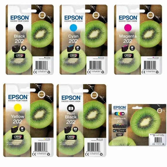 Tinteiro EPSON 202 Multipack 5 Cores + Alarme RF - XP-6000/5/6100/5