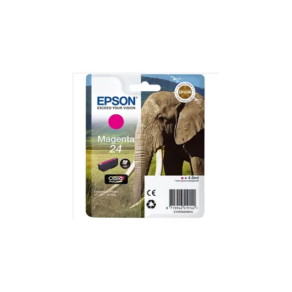 Tinteiro EPSON 24 Magenta XL + Alarme RF- Expression Photo XP-55/750/760/850/860/950/960