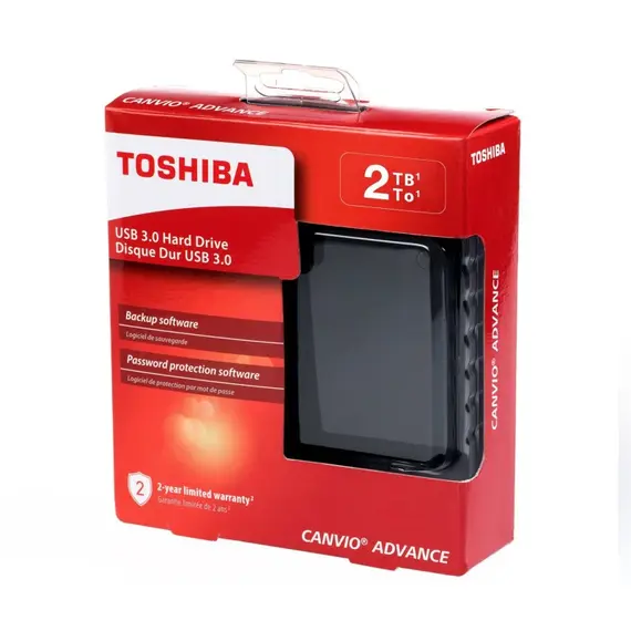 TOSHIBA Canvio Advance 2TB 2.5inch External Hard Drive USB 3.2 Gen1 Black