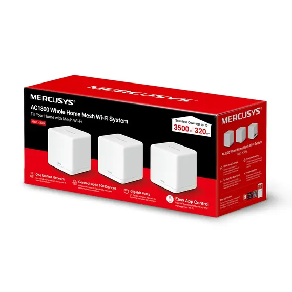 TP-LINK MERCUSYS Halo H30G AC1300 Whole Home Mesh Wi-Fi System 2x Internal Antennas 2x Gigabit WAN/LAN Set 3-pack