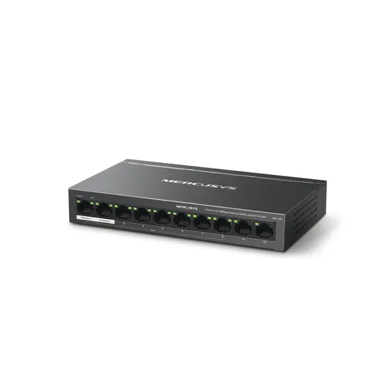 TP-LINK MERCUSYS 10-Port 10/100Mbps Desktop Switch with 8-Port PoE+ PORT 8x 10/100 Mbps PoE+ Ports 2x 10/100 Mbps Non-PoE Ports