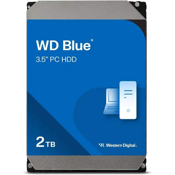 WD Blue 2TB SATA 6Gb/s HDD internal 3.5inch serial ATA 256MB cache 5400RPM RoHS compliant Bulk