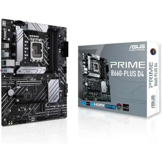 ASUS B660 LGA1700 DDR4 1xHDMI 1xDP 1xPCIe 5.0/4.0/3.0 x16 + 1xPCIe 3.0 x16 2xM.2 4xSATA 8xUSB 3.2 6xUSB 2.0 microATX MB