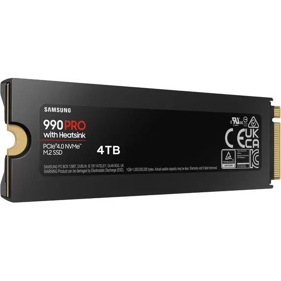 SAMSUNG SSD 990 PRO 4TB M.2 NVMe PCIe 4.0 Heatsink up to 7.450 MB/s read + up to 6.900 MB/s write