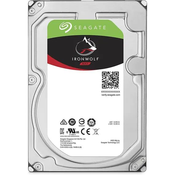 SEAGATE Ironwolf NAS HDD 10TB 7200rpm 6Gb/s SATA 256MB cache 8.9cm 3.5inch 24x7 CMR for NAS and RAID Rackmount Systems BLK