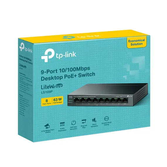 TP-LINK 9-Port 10/100 Mbps Desktop Switch with 8-Port PoE+