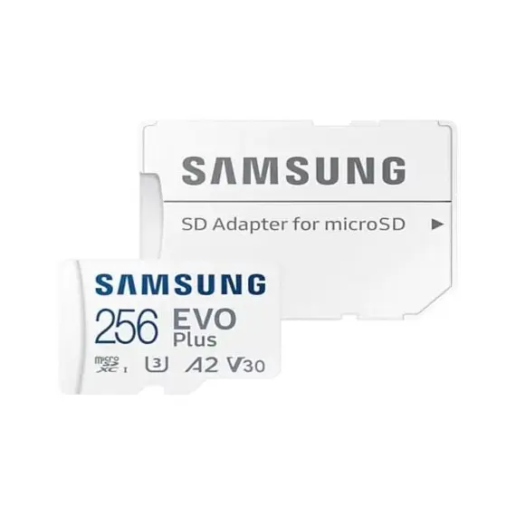 SAMSUNG EVO PLUS microSD 256GB 2024 incl. SD Adapter memory card UHS-I U3 Full HD and 4K UHD 160 MB/s read