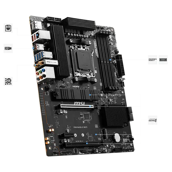MSI PRO B650-S WIFI AM5 ATX MB 4xDDR5 4xSATA 2xM.2