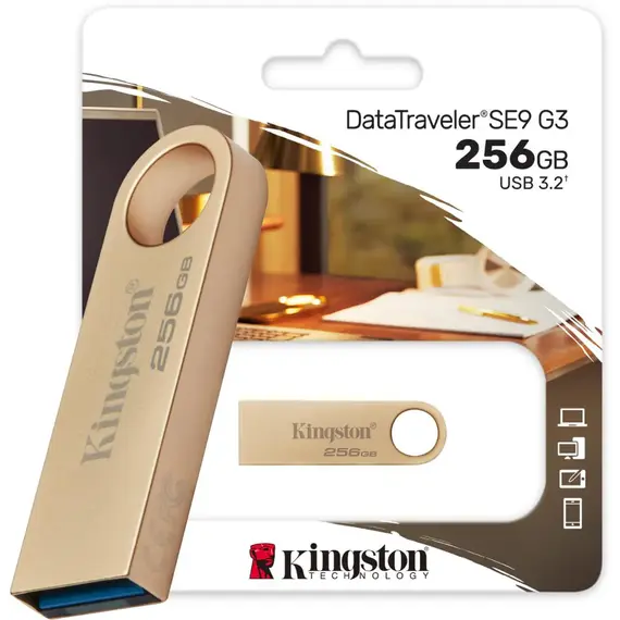 KINGSTON 256GB 220MB/s Metal USB 3.2 Gen 1 DataTraveler SE9 G3