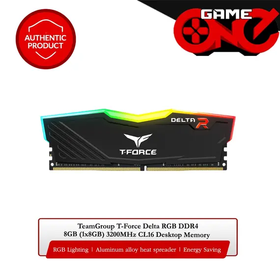 TEAMGROUP Delta RGB DDR4 8GB 3200MHz CL16 1.35V Black