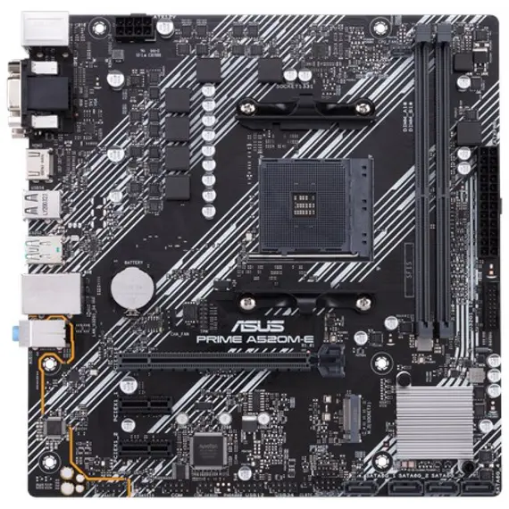 ASUS PRIME A520M-E/CSM AMD A520 Ryzen AM4 micro ATX motherboard with M.2 support 1Gb Ethernet HDMI/DVI/D-Sub SATA 6 Gbps USB 3.2