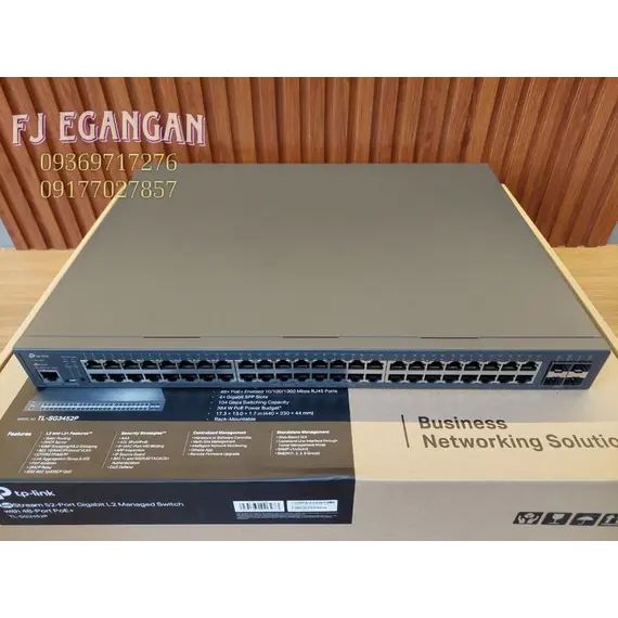 TP-LINK JetStream 52-Port Gigabit and 4-Port 10GE SFP+ L2+ Managed Switch with 48-Port PoE+