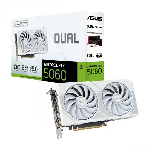 ASUS DUAL RTX 5060 8GB GDDR7 3xDP 1xHDMI WHITE
