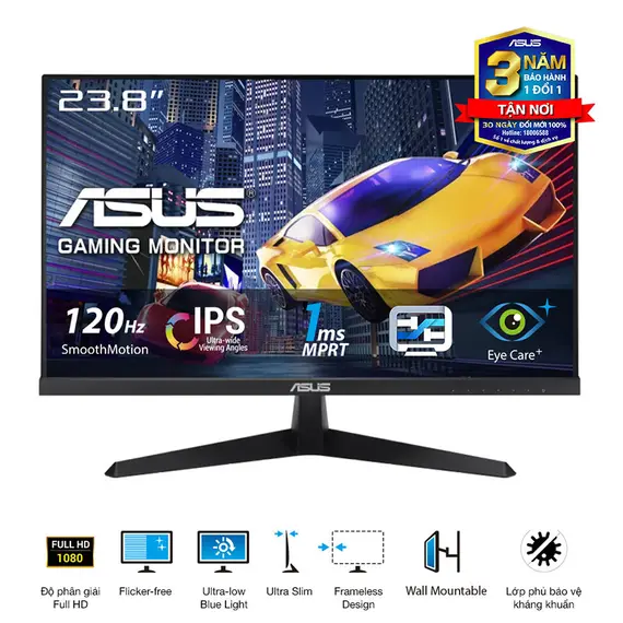 ASUS VY249HGR 23.8inch IPS WLED FHD 16:9 120Hz 250cd/m2 1ms HDMI D-Sub Black