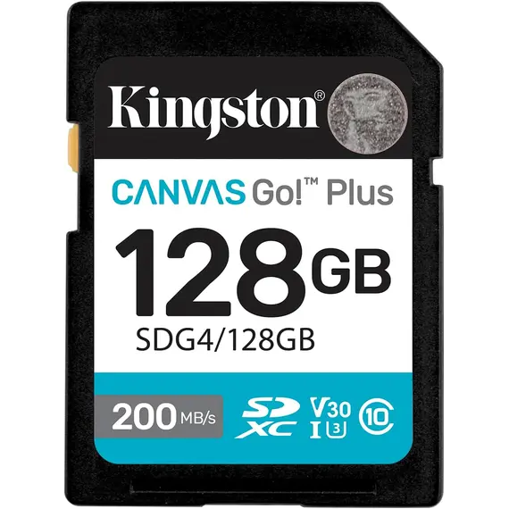 KINGSTON 128GB SDXC Canvas Go Plus Gen4 200MB/s C10 UHS-I U3 V30