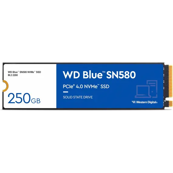 SSD M.2 PCIe 4.0 NVMe WD 500GB Blue SN580-4000R/3600W-450K/750K IOPs