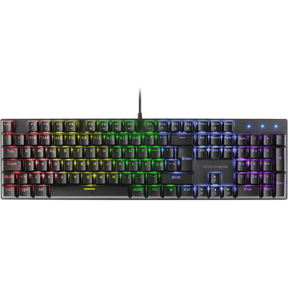 MARS GAMING MK422 MECHANICAL KEYBOARD, ANTI-DUST BLUE, FRGB, BLACK, PORTUGUESE