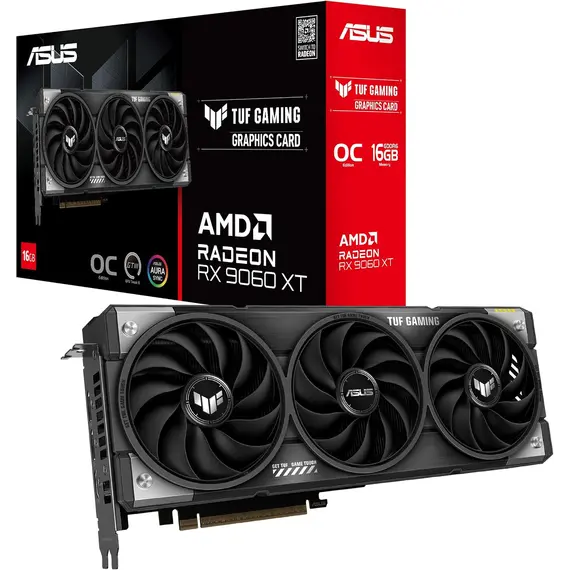 ASUS TUF Gaming Radeon RX 9060 XT OC Edition 16GB GDDR6 Gaming Graphics Card PCIe 5.0 HDMI 2.1 DP 2.1a